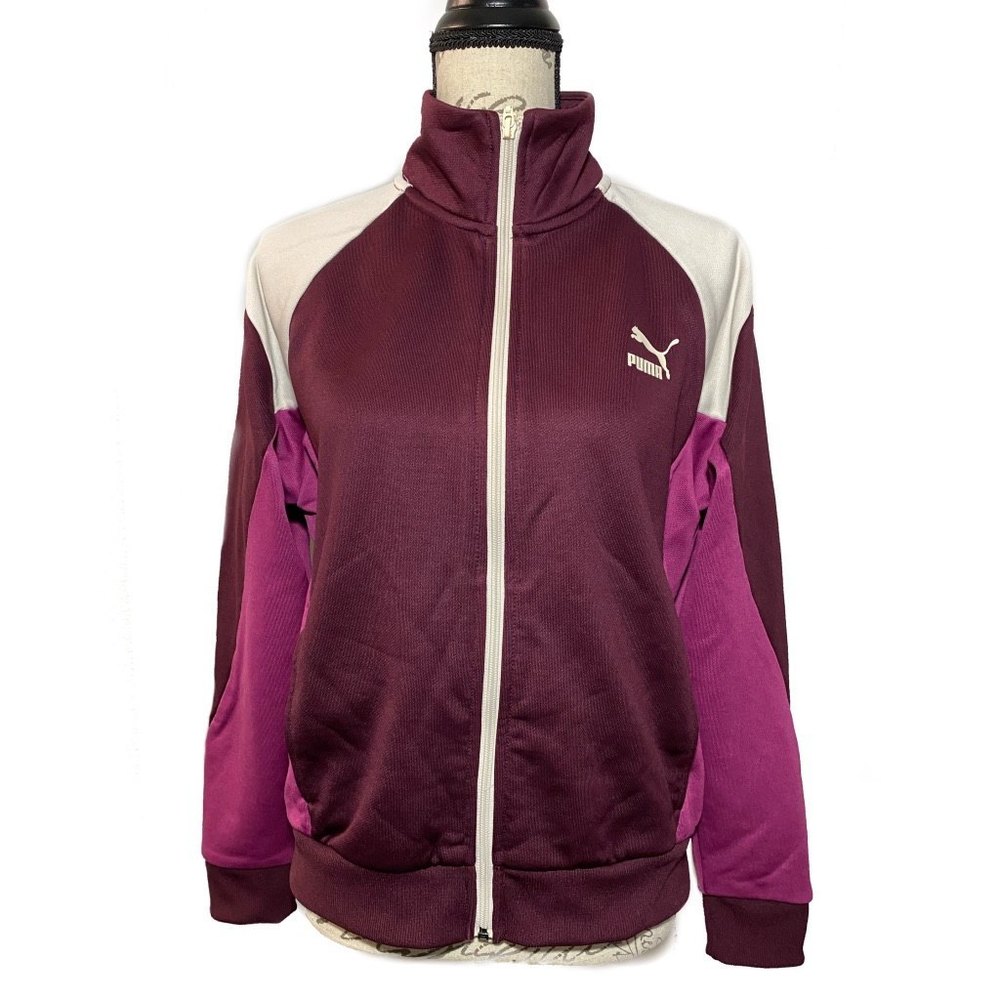 Puma Retro Women’s Activewear Track Jacket Burgundy Size L